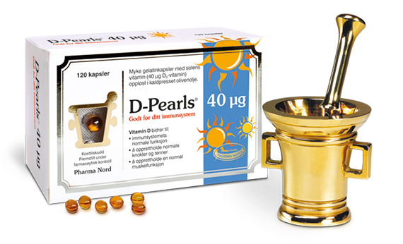 Vitamin D - D-Pearls fra Pharma Nord - løst i olivenolje for best opptak