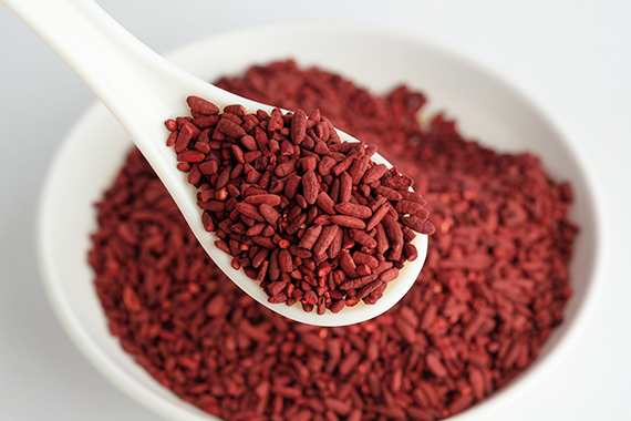 Bio-Rødris Naturell - fermentert rød ris - innholdet av monakolin k er standardisert til 2,5 mg per tablett
