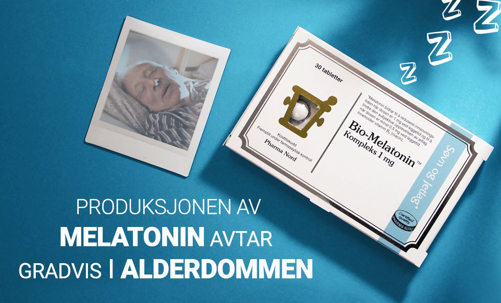 Produksjonen av melatonin avtar gradvis i alderdommen